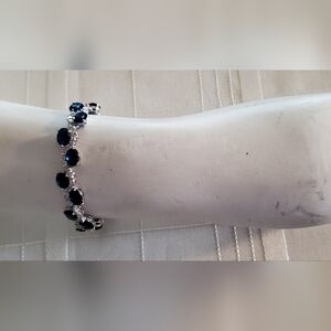 Elegant .925 Sterling Silver and Blue Crystal Bracelet